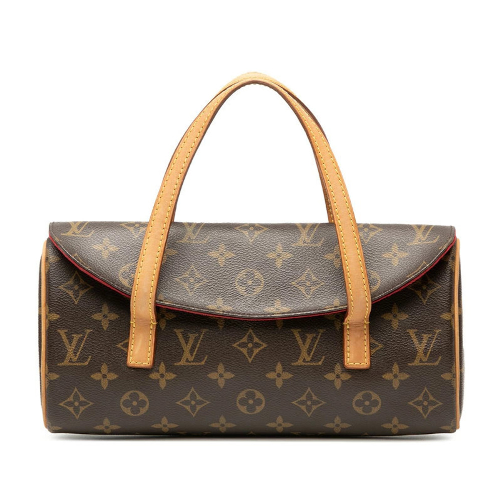 Louis Vuitton Monogram Sonatine Handbag Brown Leather